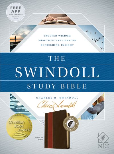 Cover for Charles R. Swindoll · NLT Swindoll Study Bible Brown / Tan, Indexed, The (Leather Book) (2017)