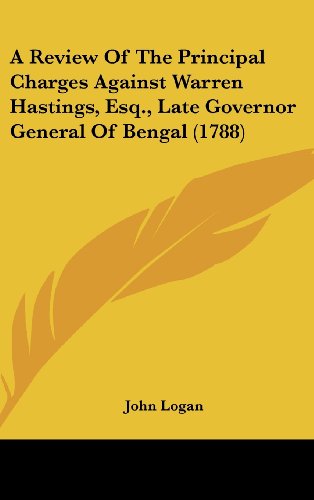 Cover for John Logan · A Review of the Principal Charges Against Warren Hastings, Esq., Late Governor General of Bengal (1788) (Hardcover Book) (2008)