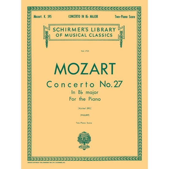 Cover for Wolfgang Amadeus Mozart · Concerto No. 27 in Bb, K.595 (Bok) (1986)