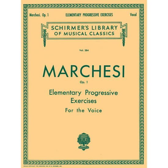 Cover for Mathilde Marchesi · Elementary Progressive Exercises, Op. 1 (Book) (1986)