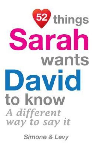 52 Things Sarah Wants David To Know - Simone - Bücher - Createspace Independent Publishing Platf - 9781511948432 - 31. Oktober 2014