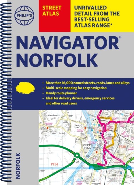 Cover for Philip's Maps · Philip's Navigator Street Atlas Norfolk - Philip's Street Atlas (Spiral Book) (2024)