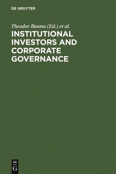 Cover for Theodor Baums · Institutional Investors a.Coporate Gov. (Book) (1993)