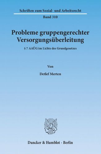 Cover for Merten · Probleme gruppengerechter Versor (Book) (2012)