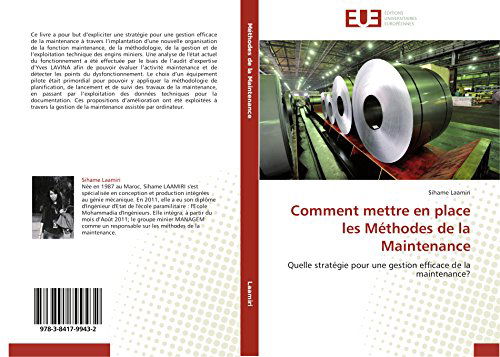 Cover for Laamiri Sihame · Comment Mettre en Place Les Methodes De La Maintenance (Paperback Book) [French edition] (2018)