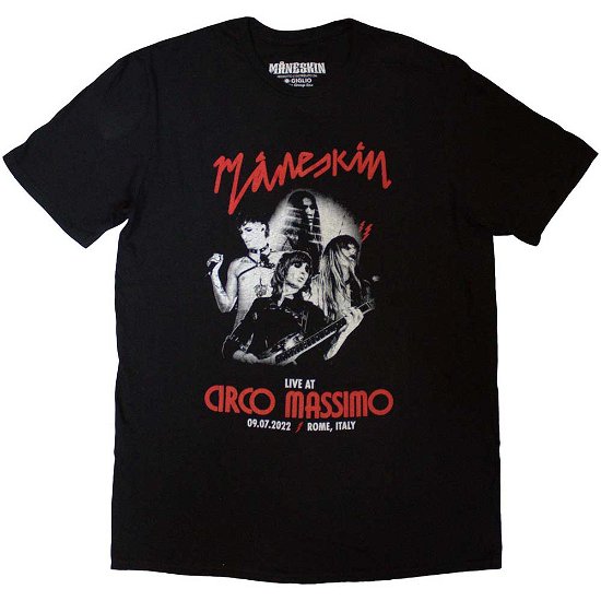 Maneskin Unisex T-Shirt: Live At Circo Massimo 2022 Poster (Ex-Tour) - Måneskin - Produtos -  - 5056737238433 - 