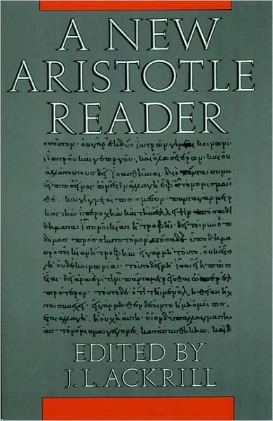 Cover for J L Ackrill · A New Aristotle Reader (Pocketbok) (1988)