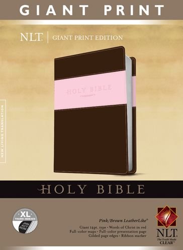 Cover for Tyndale House Publishers · NLT Holy Bible, Giant Print (Lederbuch) [Large type / large print edition] [Pink/Brown Imitation] (2014)