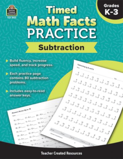 Timed Math Facts Practice: Subtraction - Teacher Created Resources - Books - TEACHER CREATED RESOURCES - 9781420621433 - March 1, 2021