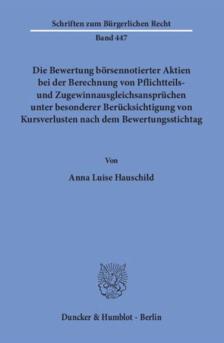 Cover for Hauschild · Die Bewertung börsennotierter (Book) (2015)