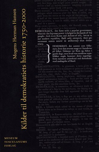Cover for M. Herman Hansen · Kilder til demokratiets historie 1750-2000 (Sewn Spine Book) [1º edição] (2005)