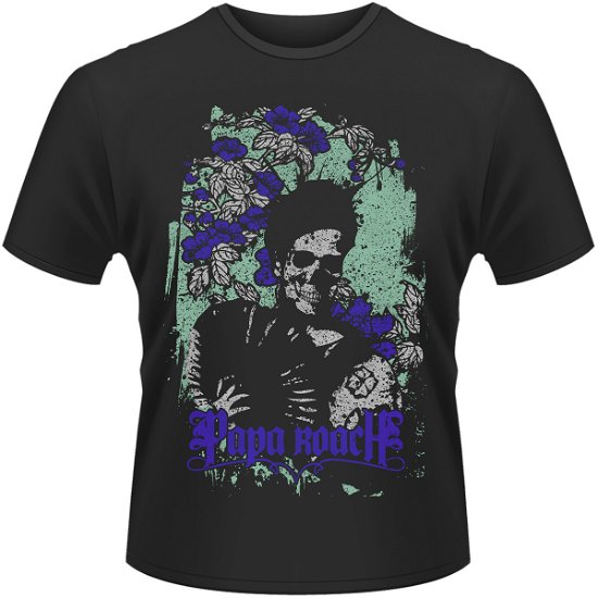 Cover for Papa Roach · Flower Skull Black (T-shirt) [size S] (2015)