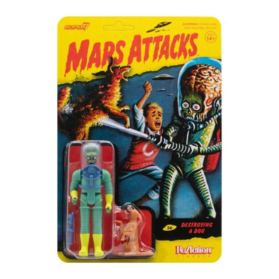 Cover for Mars Attacks · Mars Attacks Reaction Actionfigur Destroying A Dog (Legetøj) (2023)