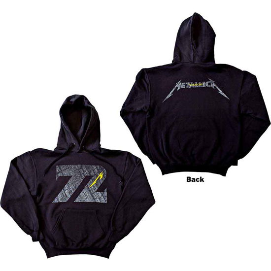 Metallica Unisex Pullover Hoodie: 72 Seasons Charred Logo (Back Print) - Metallica - Koopwaar - PHD - 5056187759434 - 14 april 2023