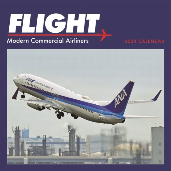 Flight, Modern Commercial Airliners Square Wall Calendar 2024 (Calendar