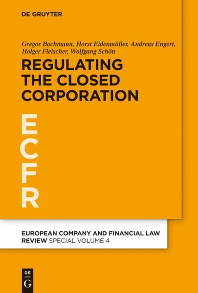 Cover for Bachmann · Regulating the Closed Corporat (Book) (2013)