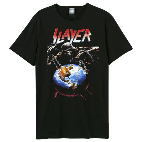 Slayer Wolrd Amplified Vintage Black Large T Shirt - Slayer - Marchandise - AMPLIFIED - 5054488868435 - 