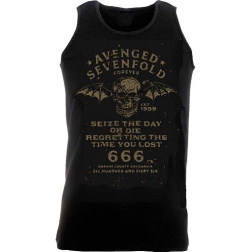 Avenged Sevenfold Unisex Vest Tee: Seize the Day - Avenged Sevenfold - Produtos - Unlicensed - 5055295382435 - 