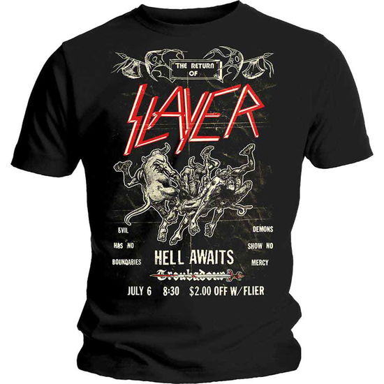 Slayer Unisex T-Shirt: Vintage Flyer - Slayer - Merchandise - Rockoff - 5056170640435 - July 3, 2018