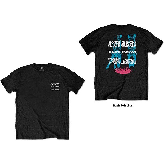 Imagine Dragons Unisex T-Shirt: Man Glitch (Back Print) - Imagine Dragons - Merchandise -  - 5056368641435 - 