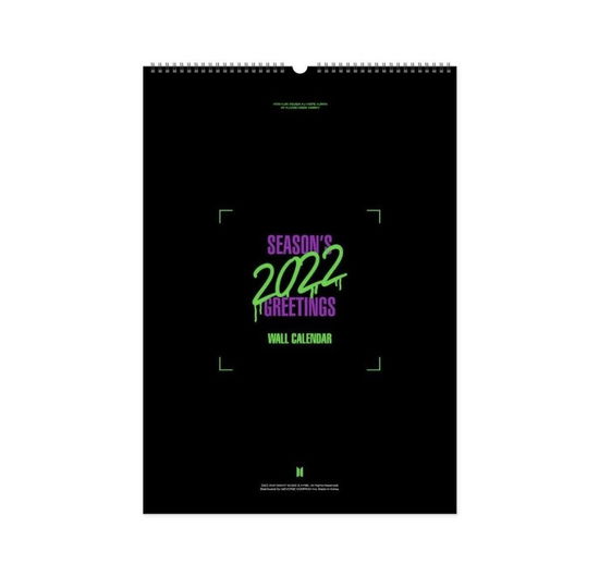 2022 WALL CALENDAR - BTS - Fanituote - Big Hit Entertainment - 8809375123435 - perjantai 10. joulukuuta 2021