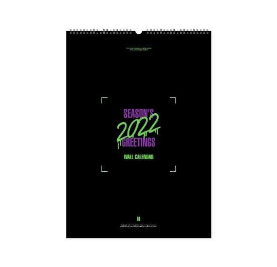 2022 WALL CALENDAR - BTS - Produtos - Big Hit Entertainment - 8809375123435 - 10 de dezembro de 2021