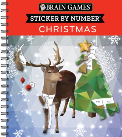 Cover for Publications International Ltd · Brain Games - Sticker by Number: Christmas (28 Images to Sticker) (Spiral Book) (2019)