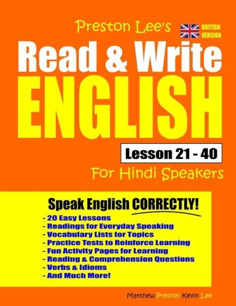 Cover for Matthew Preston · Preston Lee's Read &amp; Write English Lesson 21 - 40 for Hindi Speakers (Book) [British edition] (2020)