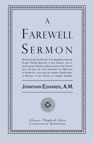 Cover for Jonathan Edwards A.m. · A Farewell Sermon (Paperback Book) (2011)