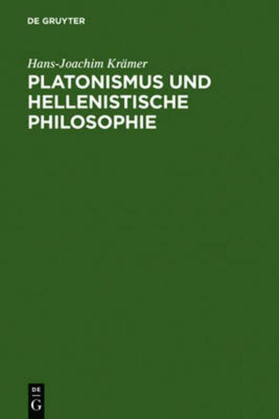Cover for Krämer · Platonismus und hellenistische P (Bog) (1972)