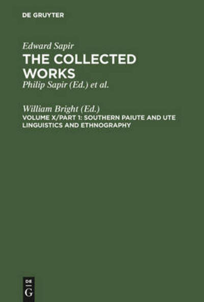 Cover for E. Sapir · Southern Paiute and Ute Linguistics and Ethnography (Hardcover Book) (1992)