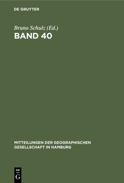 Cover for Bruno Schulz · Band 40 (N/A) (1929)
