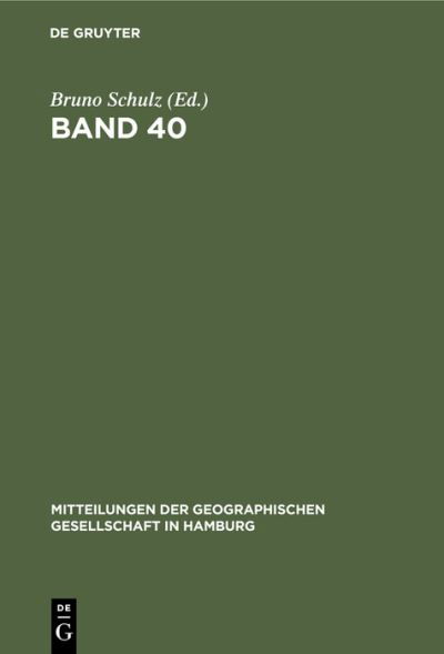 Band 40 - Bruno Schulz - Andere - de Gruyter GmbH, Walter - 9783112412435 - 31 december 1929