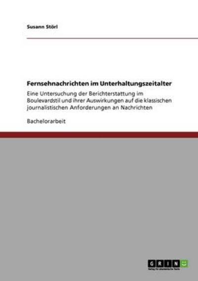 Cover for Störl · Fernsehnachrichten im Unterhaltun (Book) [German edition] (2013)