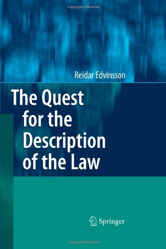 Cover for Reidar Edvinsson · The Quest for the Description of the Law (Paperback Book) [Softcover reprint of hardcover 1st ed. 2009 edition] (2010)