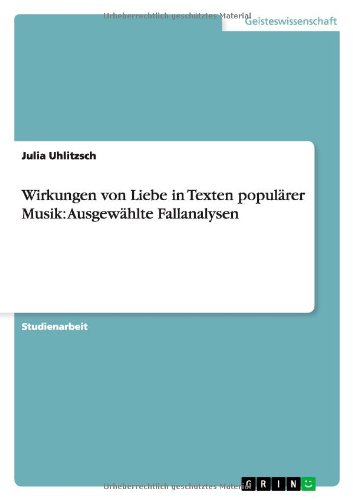 Cover for Uhlitzsch · Wirkungen von Liebe in Texten (Book) [German edition] (2012)