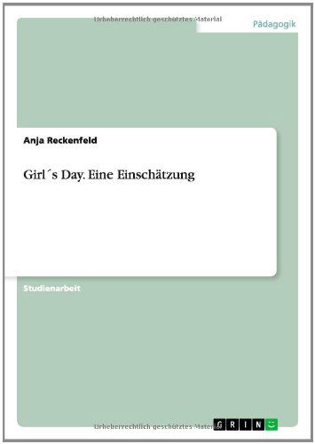 Cover for Anja Reckenfeld · Girls Day. Eine Einschatzung (Pocketbok) [German edition] (2014)