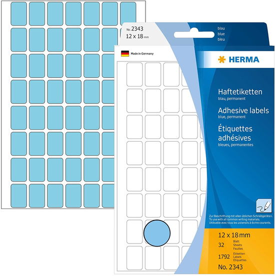 HERMA Vielzwecketiketten blau 12x18 mm Papier matt -  - Merchandise - Herma - 4008705023436 - May 1, 2024