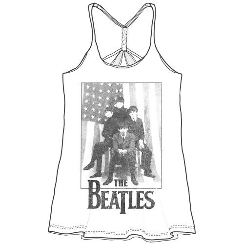 Cover for The Beatles · The Beatles Ladies Vest T-Shirt: Stars &amp; Stripes (Baby Doll) (TØJ) [size M] [White - Ladies edition]