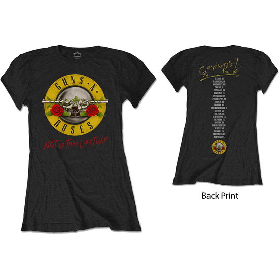 Guns N' Roses Ladies T-Shirt: Not In This Lifetime Tour (Back Print) - Guns N Roses - Merchandise -  - 5056170643436 - 