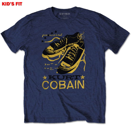 Cover for Kurt Cobain · Kurt Cobain Kids T-Shirt: Laces (Navy Blue) (3-4 Years) (T-shirt) [size 3-4yrs] [Blue - Kids edition] (2020)