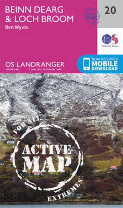 Cover for Ordnance Survey · Beinn Dearg &amp; Loch Broom, Ben Wyvis - OS Landranger Active Map (Map) [February 2016 edition] (2016)