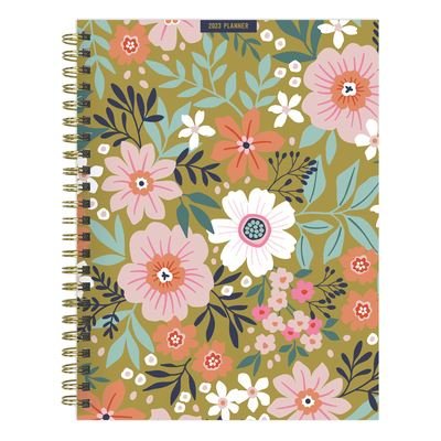 Cover for TF Publishing · Cal 2023- Folk Flowers Medium Daily Weekly Monthly Planner (Calendar) (2022)