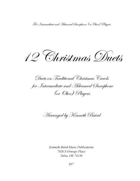 Cover for Kenneth R Baird · 12 Christmas Duets for Saxophones or Oboes (Taschenbuch) (2013)