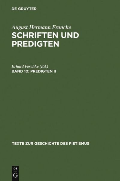 Cover for Francke · Schriften und Predigten.10/2 (Book) (1989)