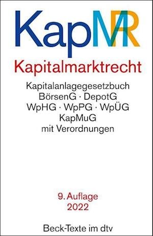 Cover for Dtv Verlagsgesellschaft · Kapitalmarktrecht (Pocketbok) (2022)