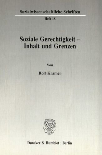 Cover for Kramer · Soziale Gerechtigkeit - Inhalt u (Bog) (1992)