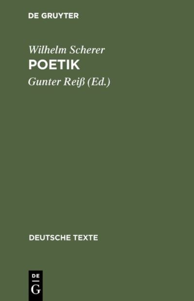 Cover for Wilhelm Scherer · Poetik (Hardcover Book) (1977)