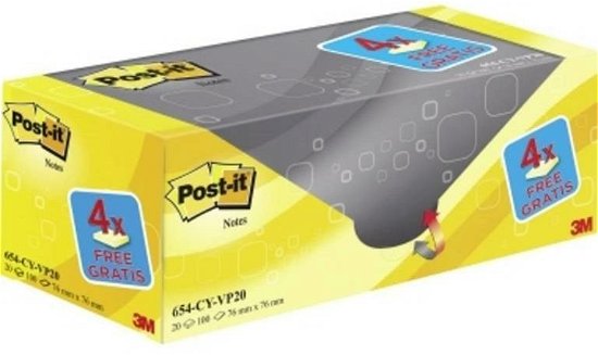 Post-it - Postit Notedspyel 76x76 Pk16 Plus 4 - Post - Spill - 3M - 4046719906437 - 