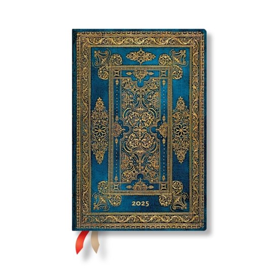 Cover for Paperblanks · Blue Luxe (Luxe Design) Mini 12-month Horizontal Hardback Dayplanner 2025 (Elastic Band Closure) - Luxe Design (Hardcover Book) (2024)